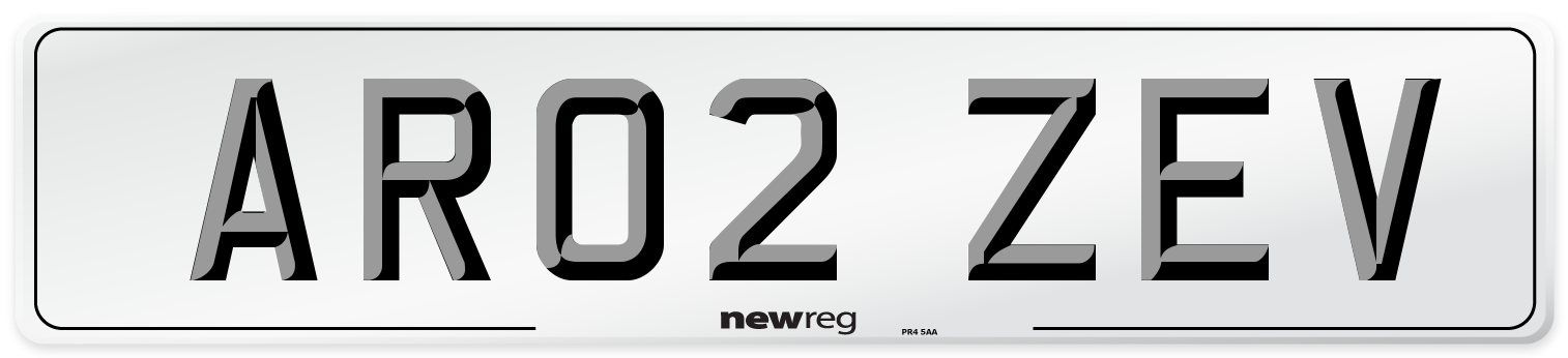 AR02 ZEV Number Plate from New Reg